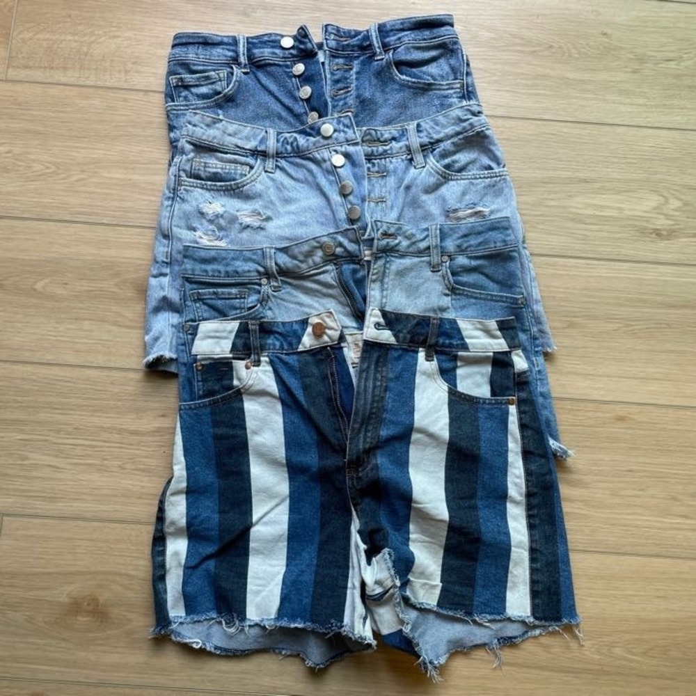 Vervet by Flying Monkey Denim Shorts Lot of 4 Distressed Striped Size Medium